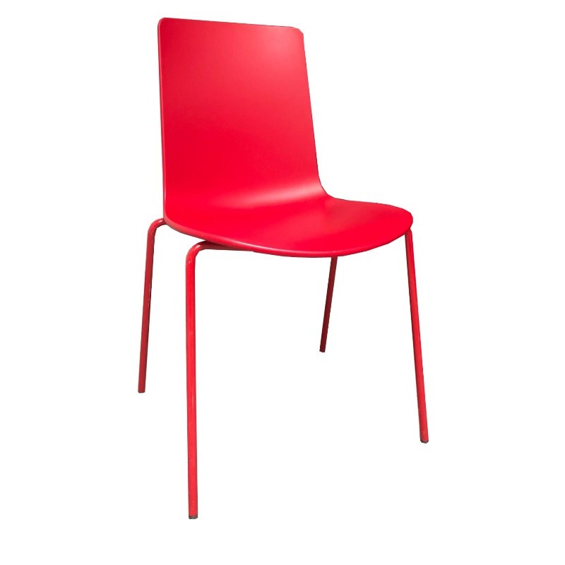vacío Cubeta Ejecutante Silla fija, polipropileno roja, patas lacadas en roja, Lottus - Enea, diseñada por Lievore, Altherr y Molina. vacío Cubeta Ejecutante Silla fija, polipropileno roja, patas lacadas en roja, Lottus - Enea, diseñada por Lievore, Altherr y Molina.